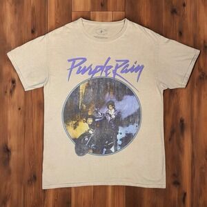 Prince Purple‎ Rain Shirt Unisex S/M Official Merch Motorcycle Album Cover Retro